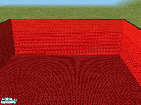 Sims 2 — Red Patterns Set by sharon21075 — This set contains a red patterned floor tile and a red patterned wallpaper.