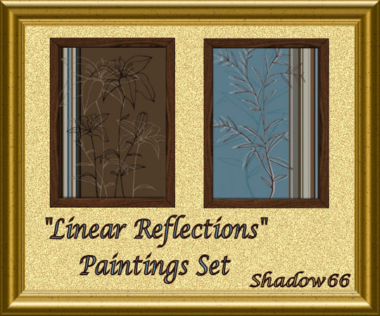 Sims 3 — S66 - Linear Reflection Paintings Set by shadow66 — A set of two linear paintings by the artist Jo Parry.