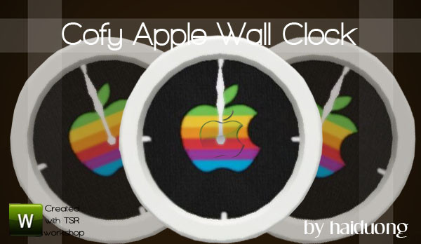 Sims 3 — Cofy Apple Wall Clock  by haiduong — By haiduong. Please do not claim as your own work. TSRAA.