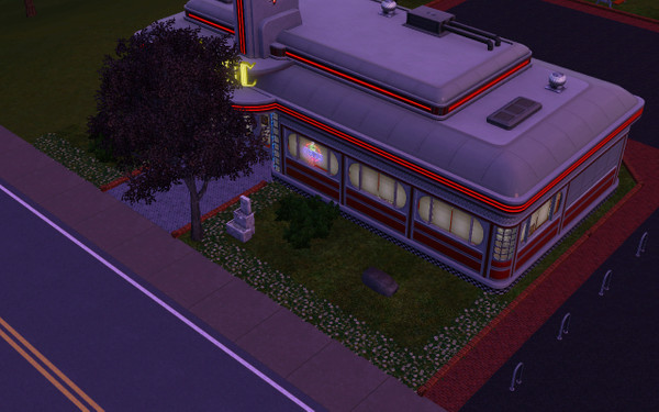 Sims 3 — Burger Palace by fordfocus09 — A simple Diner with a large parking are out back and a picnic area. It has a nice