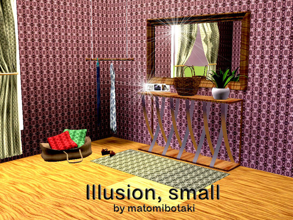 Sims 3 — Illusion small by matomibotaki — Fine pattern in brown, orange and light yellow, 3 channel, to find under Theme.