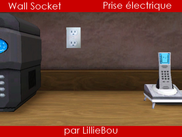 Sims 3 —  by lilliebou — Wall Socket. Decoration only. Can be found in Misc. Decor for 25 Simoleons. Warning: Do not put