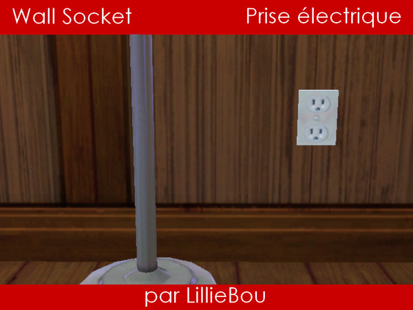 Sims 3 —  by lilliebou — Wall Socket. Decoration only. Can be found in Misc. Decor for 25 Simoleons. Warning: Do not put