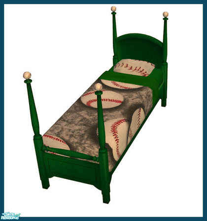 Sims 2 — Baseball Bedroom Sets - Baseball Bedding Recolor by rebecah — Baseball Bedroom Sets - Baseball Bedding Green