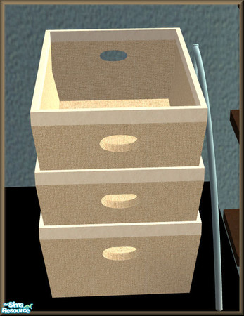 Sims 2 — NK STUD Items Tan Stackable Basket by MoMama — A stackable basket in a nice neutral tan weave.