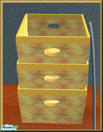Sims 2 — NK STUD Items Sunny Stackable Basket by MoMama — A stackable basket in a sunny orange and yellow.