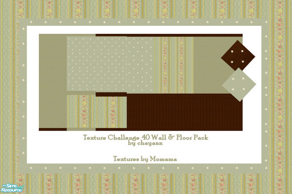 Sims 2 — TC40 Wall & Floor Pack by chayann — Created for Texture Challenge 40, mix and match as you wish! This set