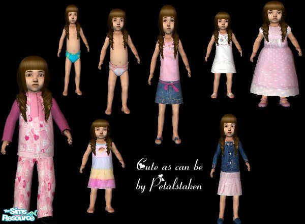 Sims 2 — Cute as can be by kollens — A set of clothing for your toddler female. a winter outfit, nightclothes, and some