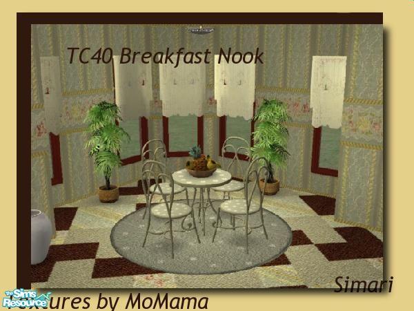 Sims 2 — TC40 Breakfast Nook by simari — Breakfast nook made with textures provided by MoMama. Recolor of Seasons Bistro