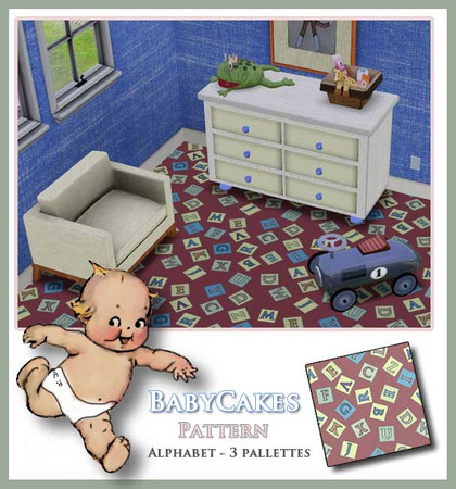 Sims 3 — Babycakes Alphabet Pattern by memorableplaces — A handmade Babycakes alphabet pattern for your littlest sims!