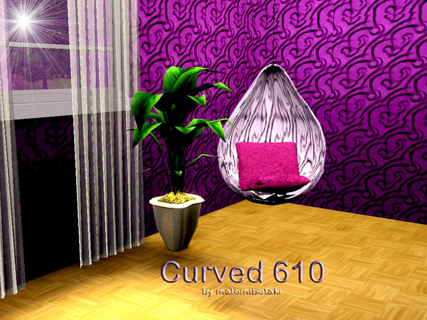 Sims 3 — Curved 610 by matomibotaki — 3 channel pattern in pruple, dark red and pink, to find under Fabric.