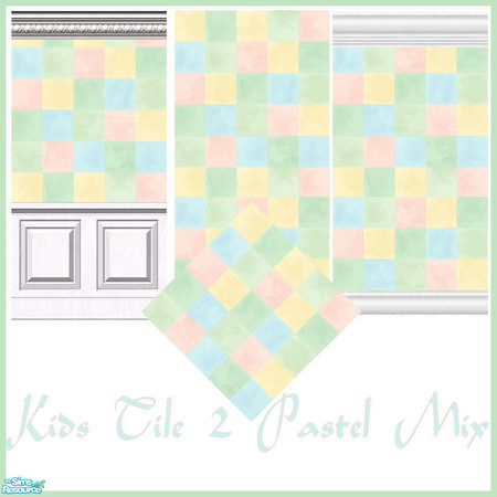 Sims 2 — Kids Tile Pastel Mix by robbyngirl — Final Set in the Kids Tile Mix Enjoy!
