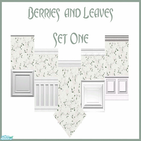 Sims 2 — Berries & Leaves Set 1 by robbyngirl — New set of walls with a carpet to match this is the first in the