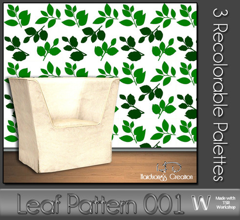Sims 3 — Leaf Pattern 001  by haiduong — The first pattern in the Leaf Patterns Collection. 3 re-colorable palettes.