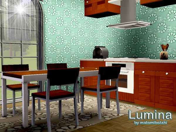 Sims 3 — Lumina by matomibotaki — 3 channel pattern in torquese, dark green and light green, to find under Fabric.