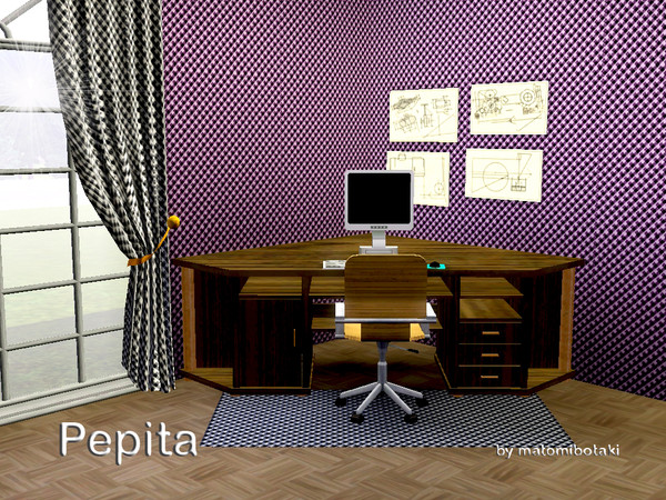 Sims 3 — Pepita by matomibotaki — Abstract pattern in 2 channel, purple and rosy, to find under Abstract.