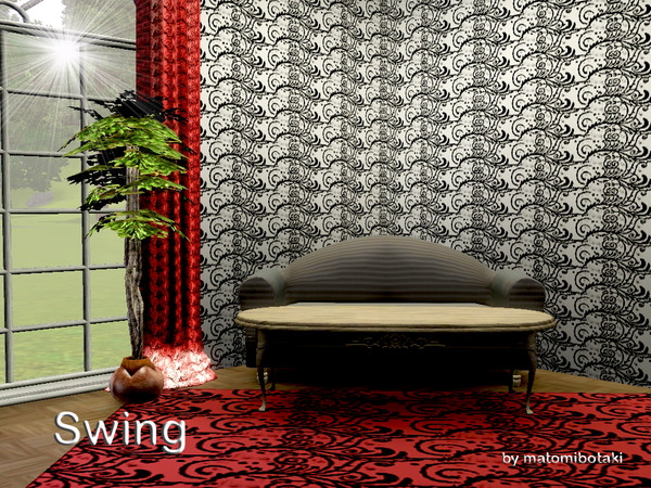 Sims 3 — Swing by matomibotaki — Lovely pattern in grey and white, 2 channel, to find under Fabric.