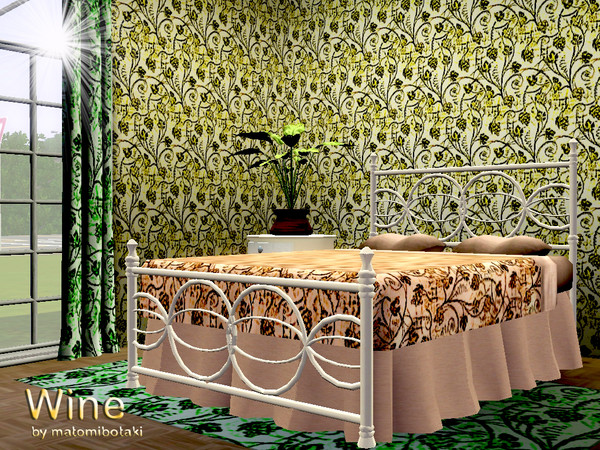 Sims 3 — Wine by matomibotaki — Lovely pattern in 3 channel, brown, yellow and beige, to find under Theme.