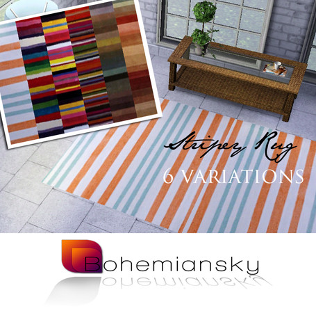 Sims 3 — Stripey Rug by oldmember_carmi2lewis — Who would've thought that stripes could come in 6 forms, and all of them