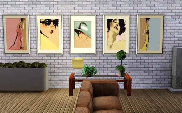 Sims 3 — Modeposters by francien — a set of beautiful paintings by Ashley David.