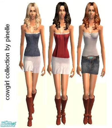 Sims 2 — CowGirl Collection by Pinelle — Don't you quite know what to wear at that rodeoshow? Here's your answer! Dont