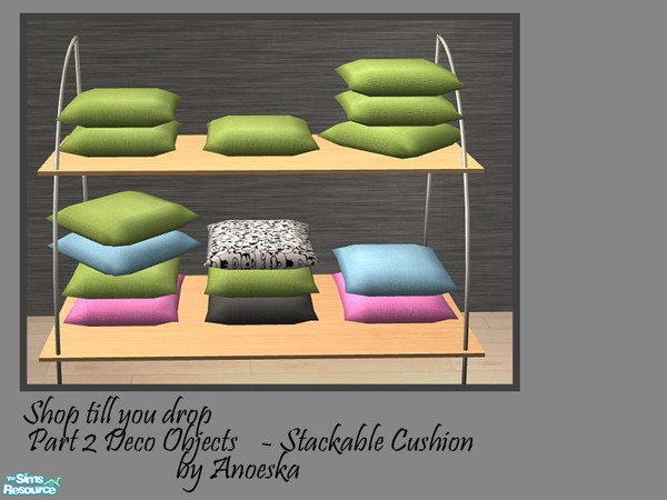 Sims 2 — Shop part 2 - Stackable cushion by AnoeskaB — Lime green stackable cushion. Place the cushion on the ground and