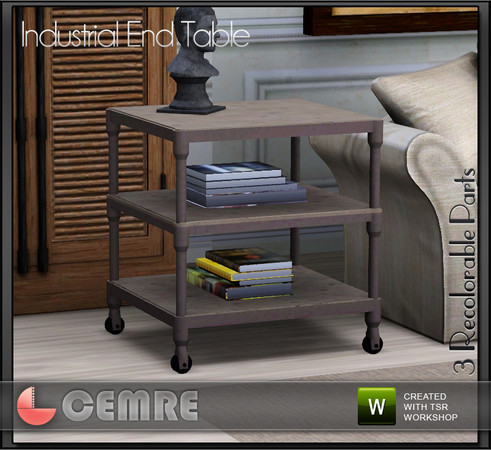 Sims 3 — Mojito Home Collection Industrial End Table by cemre — Dutch Industrial End table has 2 additional slots to