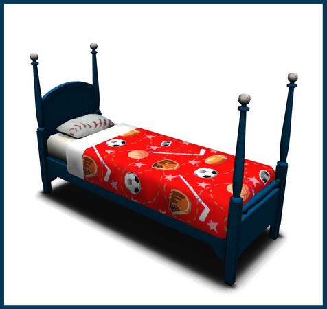 Sims 3 — Baseball Set Single Bed by rebecah — Baseball Set Single Bed by Rebecah