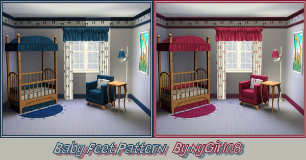 Sims 3 — Baby Feet Pattern by Nygirl08 — Adorable baby feet pattern for your nursery!
