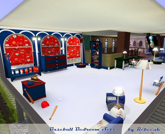 Sims 3 — Baseball Bedroom Sets by rebecah — Single Bed - $600 faces 2780 Energy 5 Stress Relief 3 Environment 2 Baseball