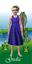 Sims 3 — Blue pleated frock for girls. by gudia11 — Blue pleated frock for girls.Recolourable :)