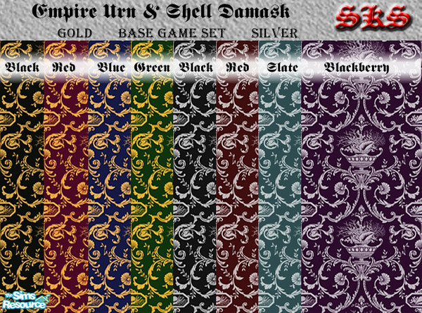 Sims 2 — Empire Urn with Shell Wallpaper Set - BG by 71robert13 — Beautiful, bold and classic all describes this set of
