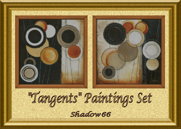 Sims 3 — S66 - Tangents Paintings Set by shadow66 — Two modern abstract paintings, featuring circles and lines at a