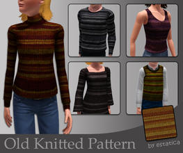 Sims 3 — estatica's Old Knitted Pattern by estatica — A nice, slightly mended knitting pattern for your poor sims.