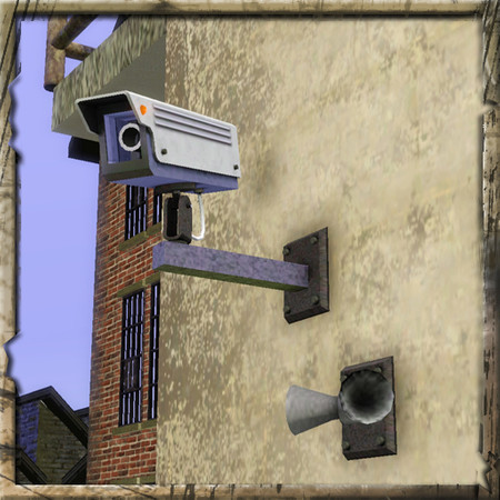 Sims 3 — CCTV Alarm (Left White) by Cyclonesue — To detect burglars, this camera must be on the same floor level as the