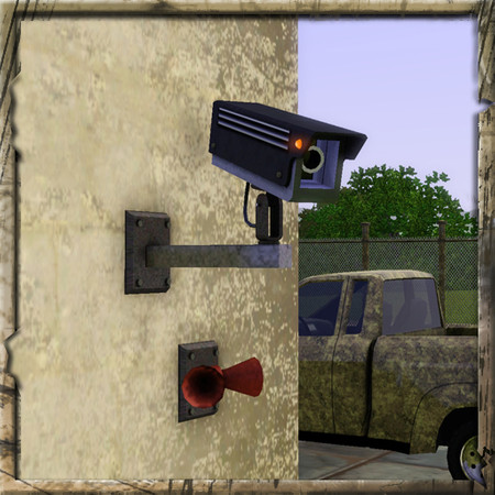 Sims 3 — CCTV Alarm (Right Black) by Cyclonesue — To detect burglars, this camera must be on the same floor level as the
