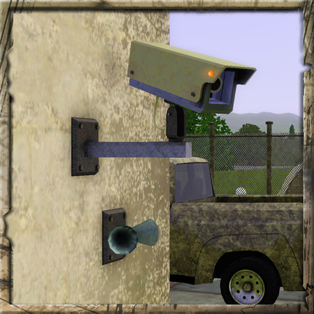 Sims 3 — CCTV Alarm (Right Beige) by Cyclonesue — To detect burglars, this camera must be on the same floor level as the