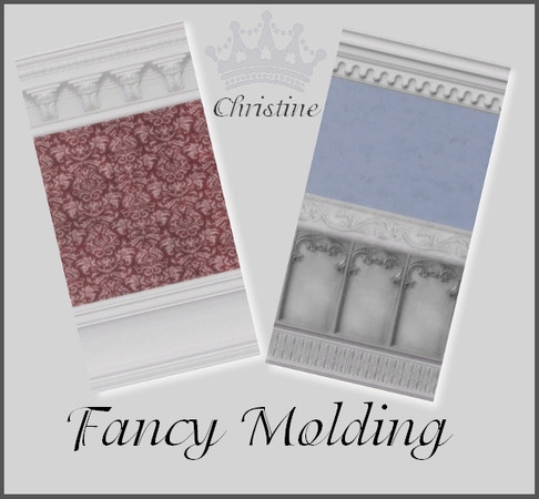 Sims 3 — Fancy Molding Walls By Christine DV by cm_11778 — Two new walls with fancy type molding fit for a castle or