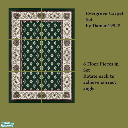 Sims 2 — Evergreen Carpet Set by daman19942 — Daman19942 DO NOT Reupload Part of a Set