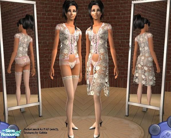 Sims 2 — Lace jacket Bridal underwear. by gobby — 
