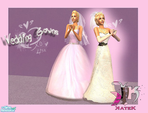 Sims 2 — Wedding Gowns Collection by K@ — This is my first collection of Wedding dresses. They are all different for