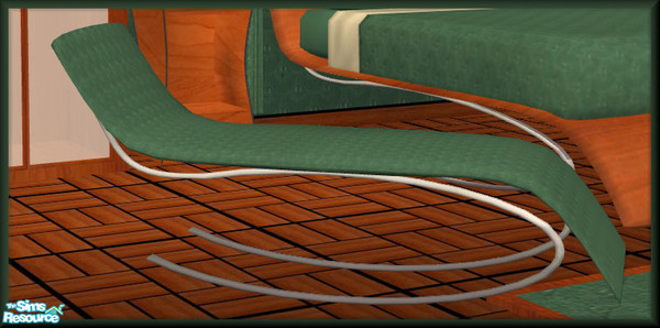 Sims 2 — NK Salsa BR Cherry - Loveseat by MoMama — A nice little loveseat with a fabric of green scallops.