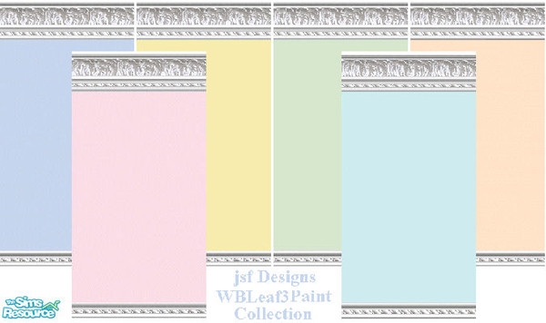 Sims 2 — jsf Designs WMLeaf3 Collection by jsf — Six walls painted in soft pastel colors for Spring. They are encased in