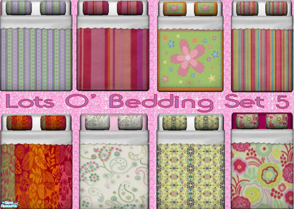 Sims 2 — Lots O' Bedding Set 5 by jenny_dunagan — Matches my Lots O' Rugs Set 5.