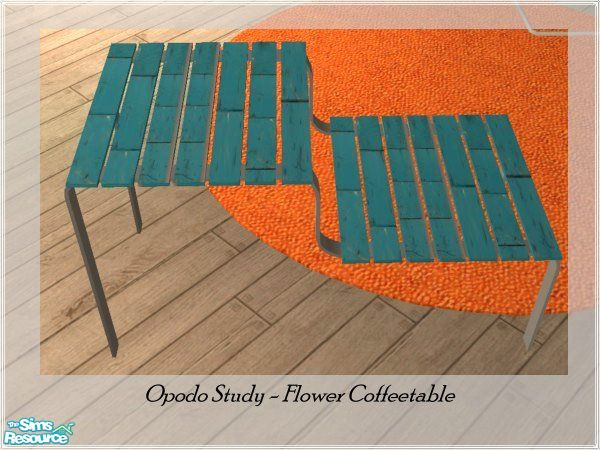 Sims 2 — Opodo Study in White - Flower Coffeetable by mky1374 — Recolor for Steffors Opodo Study Flower Coffeetable