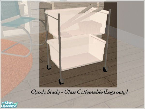 Sims 2 — Opodo Study in White - Glass Coffeetable by mky1374 — Recolor for Steffors Opodo Study Glass Coffeetable