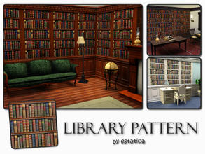 Sims 3 — Library Pattern by estatica — If your sims can't afford a bookshelf, they can find comfort in this library