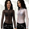 Sims 3 — Sheer Mesh Shirt by s5s5s5 — Sheer mesh button-up shirt with front pockets. Recolorable.