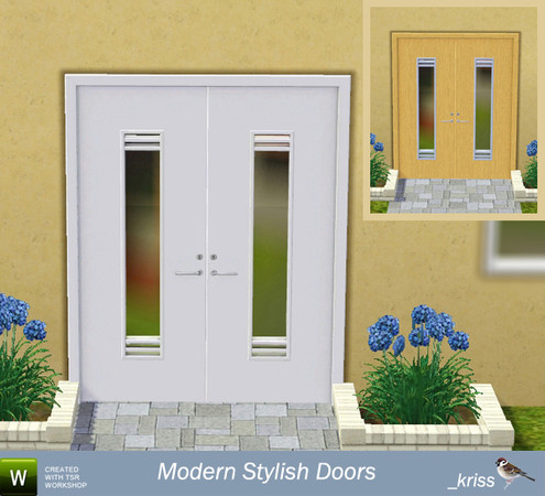 Sims 3 — Modern Stylish Doors - Bergamo Double by Kriss — Part of the Modern Stylish Doors Set. Stylish door that will