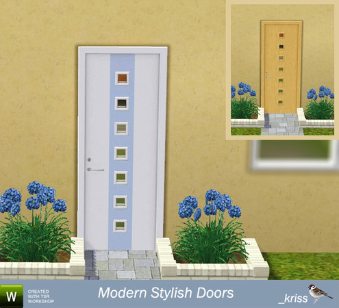 Sims 3 — Modern Stylish Doors - Osaka Single by Kriss — Part of the Modern Stylish Doors Set. Stylish door that will